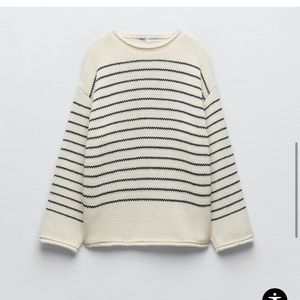 Zara STRIPED KNIT SWEATER